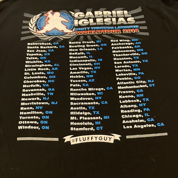 GABRIEL IGLESIAS  “FLUFFY “ 2014  tour T shirt size LARGE - Picture 6 of 10